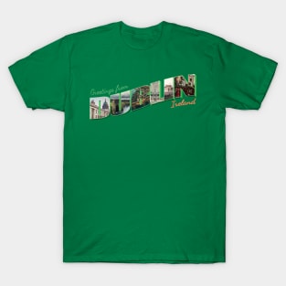 Greetings from Dublin in Ireland vintage style retro souvenir T-Shirt